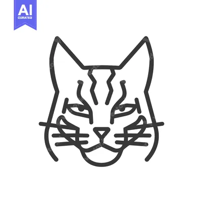 Popular premium asset: Line art illustration of a cat's face