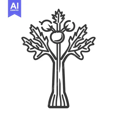 Popular premium asset: Line Art Illustration of a Celery Plant with Leaves and Stem