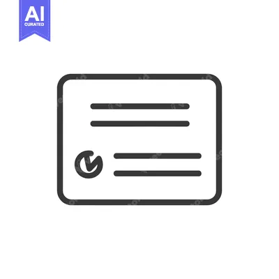 Line Art Illustration of a Certificate with a Checkmark