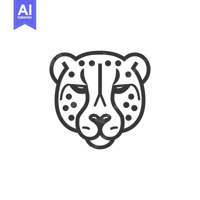 Aset premium populer: Line art illustration of a cheetah head
