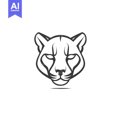 Popular premium asset: Line art illustration of a cheetah's face