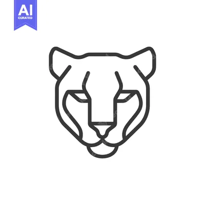 Aset desain premium: Line Art Illustration of a Cheetah's Face