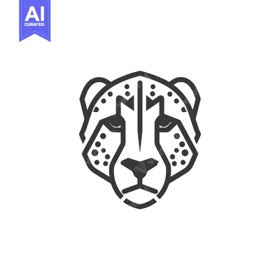 Aset premium populer: Line Art Illustration of a Cheetah's Head