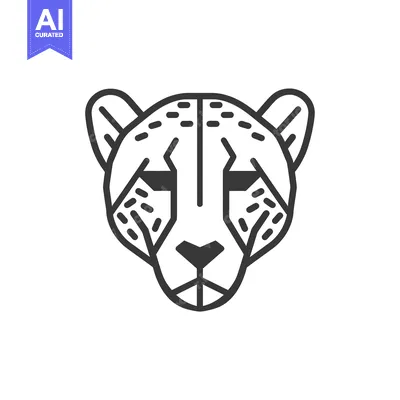 Aset premium populer: Line Art Illustration of a Cheetah's Head