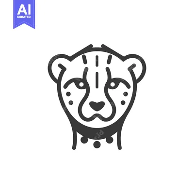 Aset premium populer: Line Art Illustration of a Cheetah's Head