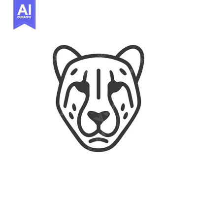Aset premium populer: Line Art Illustration of a Cheetah's Head