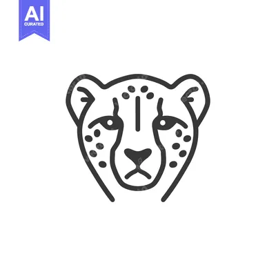 Popular premium asset: Line Art Illustration of a Cheetah's Head
