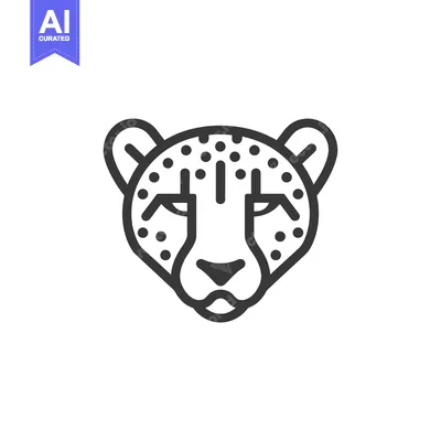 Aset premium populer: Line Art Illustration of a Cheetah's Head