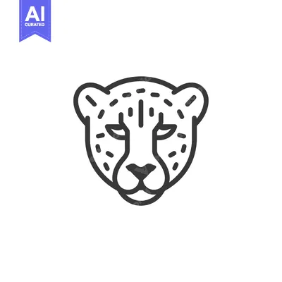 Aset premium populer: Line Art Illustration of a Cheetah's Head