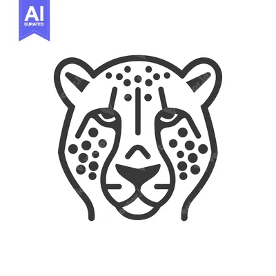 Popular premium asset: Line art illustration of a cheetah's head