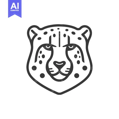 Aset premium populer: Line Art Illustration of a Cheetah's Head