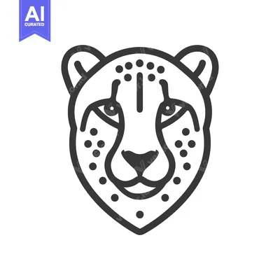 Aset premium populer: Line Art Illustration of a Cheetah's Head