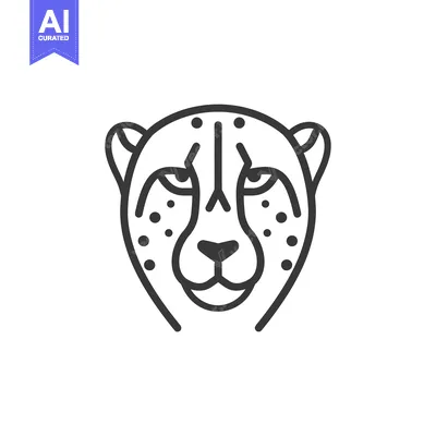 Aset premium populer: Line art illustration of a cheetah's head