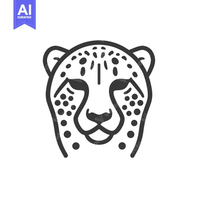 Popular premium asset: Line art illustration of a cheetah's head