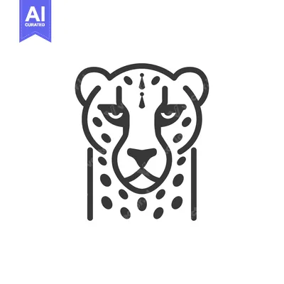 Aset premium populer: Line art illustration of a cheetah's head