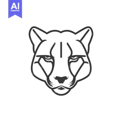 Aset desain premium: Line Art Illustration of a Cheetah's Head