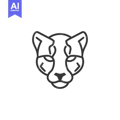 Premium design asset: Line Art Illustration of a Cheetah's Head