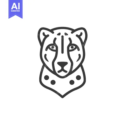 Popular premium asset: Line Art Illustration of a Cheetah's Head with Spots