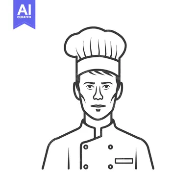 Popular premium asset: Line Art Illustration of a Chef Wearing a Chef Hat