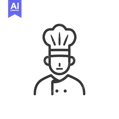 Aset premium populer: Line Art Illustration of a Chef Wearing a Hat