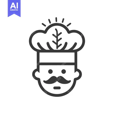 Aset premium populer: Line art illustration of a chef with a mustache