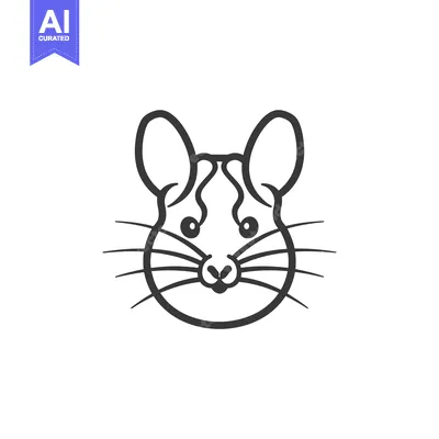 Aset premium populer: Line art illustration of a chinchilla's face