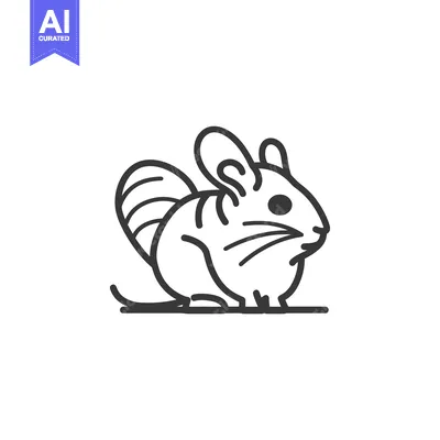 Popular premium asset: Line art illustration of a chinchilla sitting on its haunches