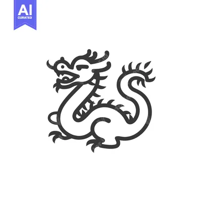 Aset premium populer: Line Art Illustration of a Chinese Dragon