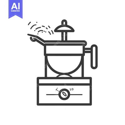 Premium design asset: Line Art Illustration of a Chocolate Fountain