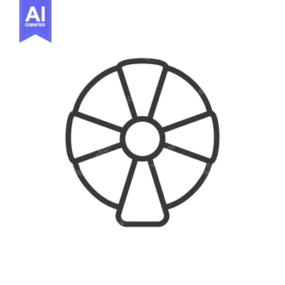 Aset desain premium: Line art illustration of a circular fan with blades