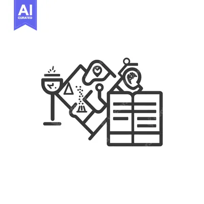 Popular premium asset: Line Art Illustration of a City Map with a Compass, a Book, and a Dest