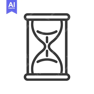 Aset desain premium: Line Art Illustration of a Classic Hourglass