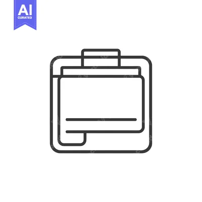 Aset desain premium: Line Art Illustration of a Clipboard with Paper Inside