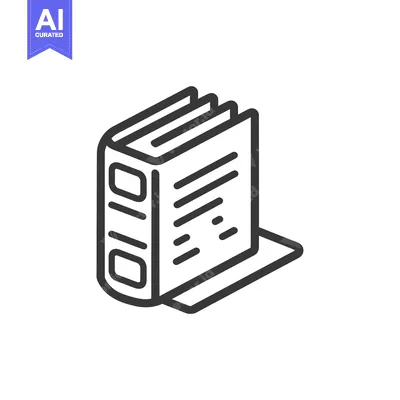Aset premium populer: Line Art Illustration of a Closed Book with a Corner Page Flipped