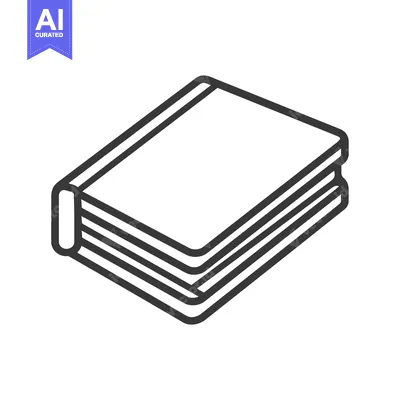 Aset premium populer: Line art illustration of a closed book with multiple pages