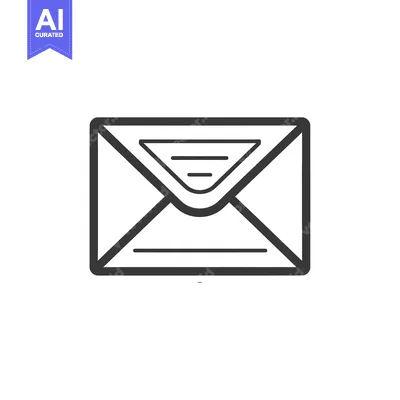 Aset desain premium: Line art illustration of a closed envelope