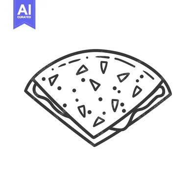 Aset desain premium: Line art illustration of a closed sandwich with sesame seeds