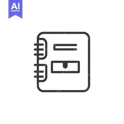Popular premium asset: Line art illustration of a closed spiral-bound notebook with a single
