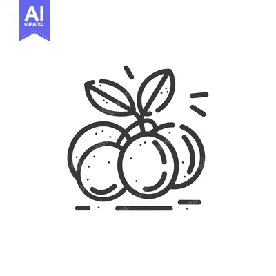 Aset desain premium: Line art illustration of a cluster of oranges with leaves