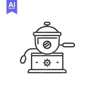 Line art illustration of a coffee grinder