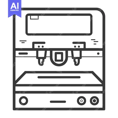 Line Art Illustration of a Coffee Machine