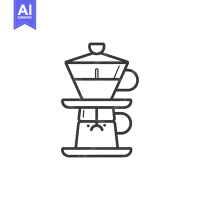 Premium design asset: Line Art Illustration of a Coffee Maker