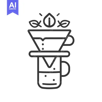 Aset premium populer: Line Art Illustration of a Coffee Maker with a Filter