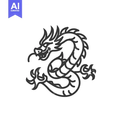 Popular premium asset: Line Art Illustration of a Coiled Dragon