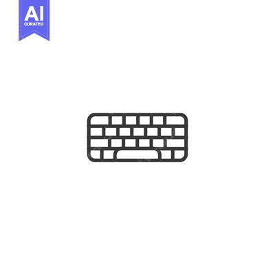 Premium design asset: Line art illustration of a computer keyboard
