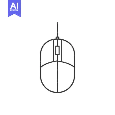 Popular premium asset: Line art illustration of a computer mouse