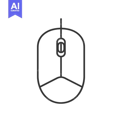 Premium design asset: Line art illustration of a computer mouse