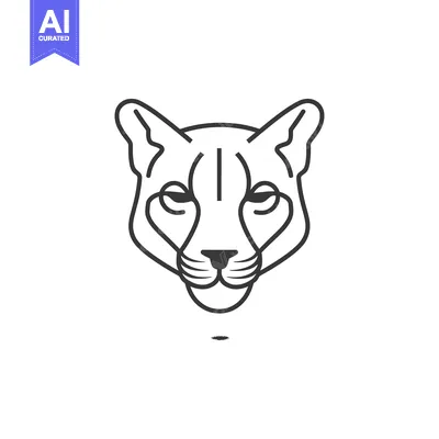 Popular premium asset: Line Art Illustration of a Cougar's Face