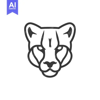 Premium design asset: Line Art Illustration of a Cougar's Head
