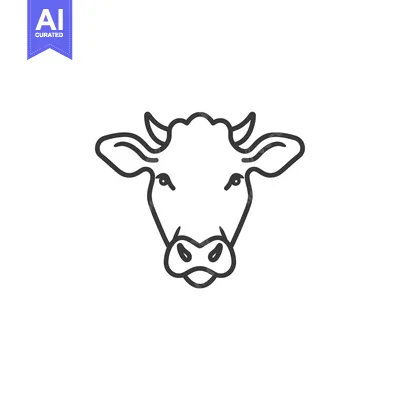 Popular premium asset: Line Art Illustration of a Cow's Face